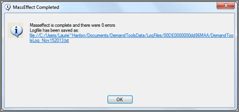 ME - Delete Completion Message
