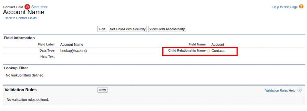 childrelationship name