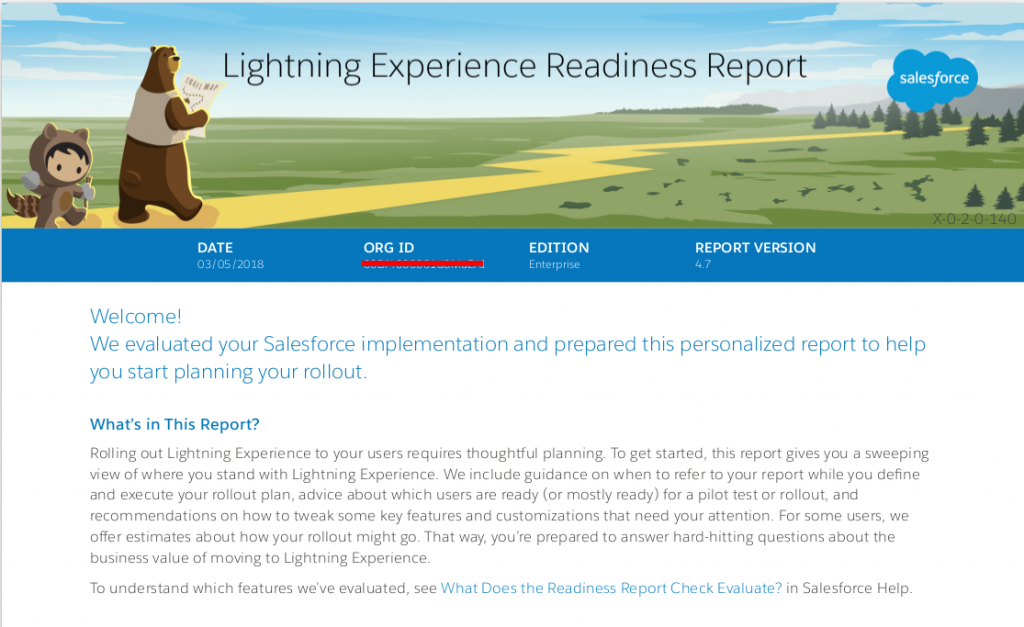 Lightning Experience Readiness Report