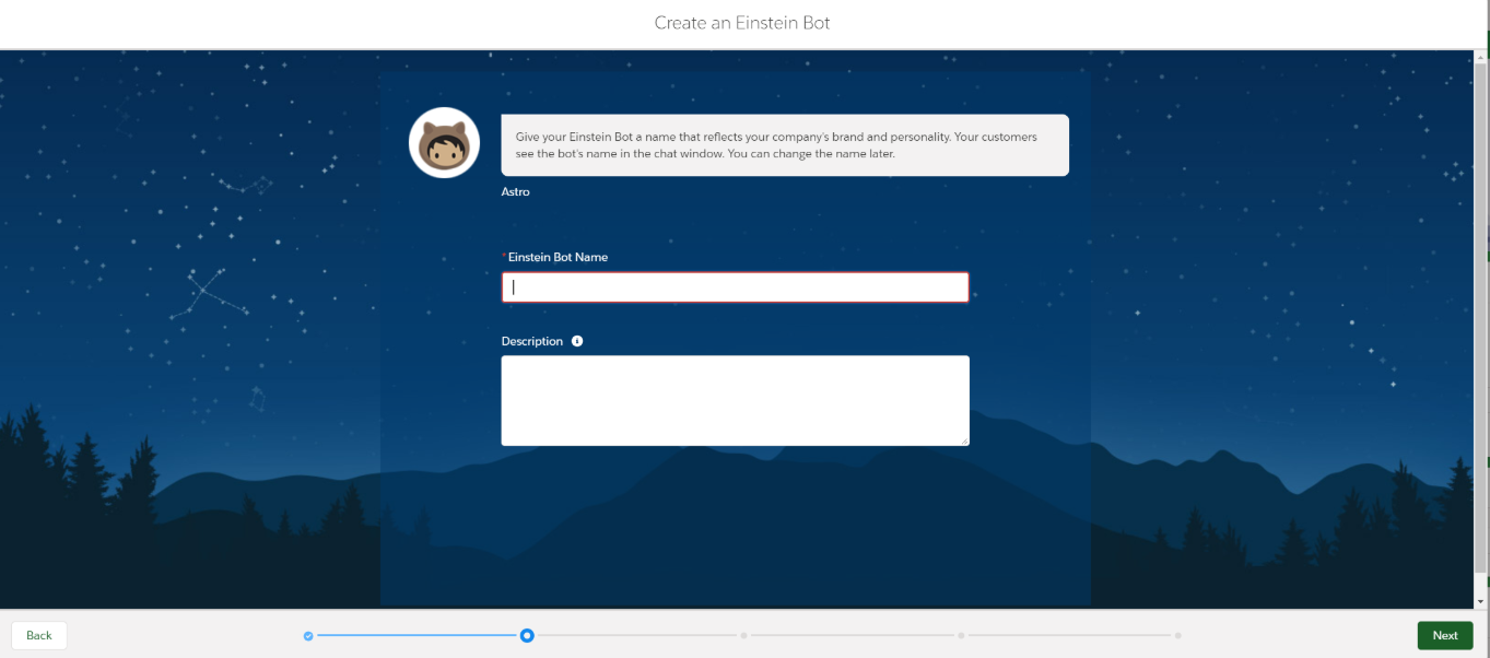 create an einstein bot