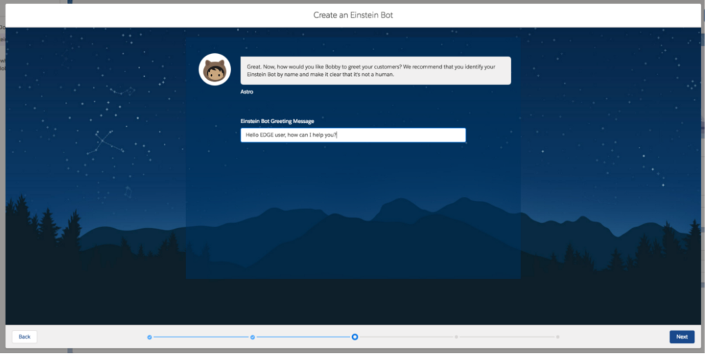create an einstein bot