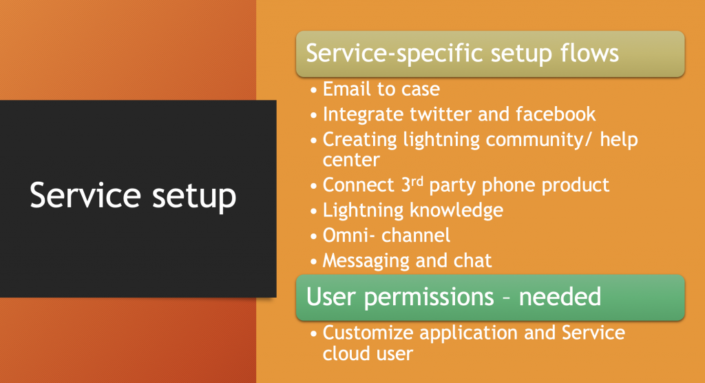 Service Setup flows