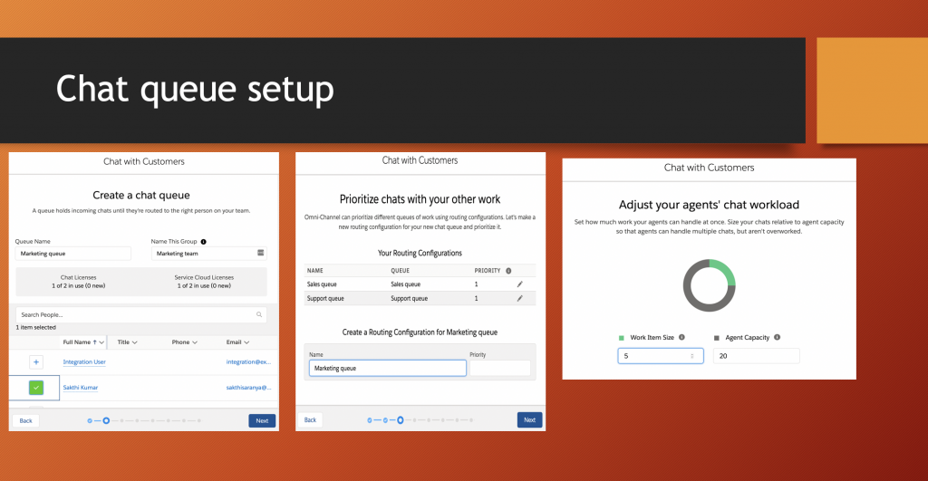 Chat queue setup