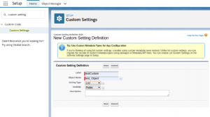 custom settings