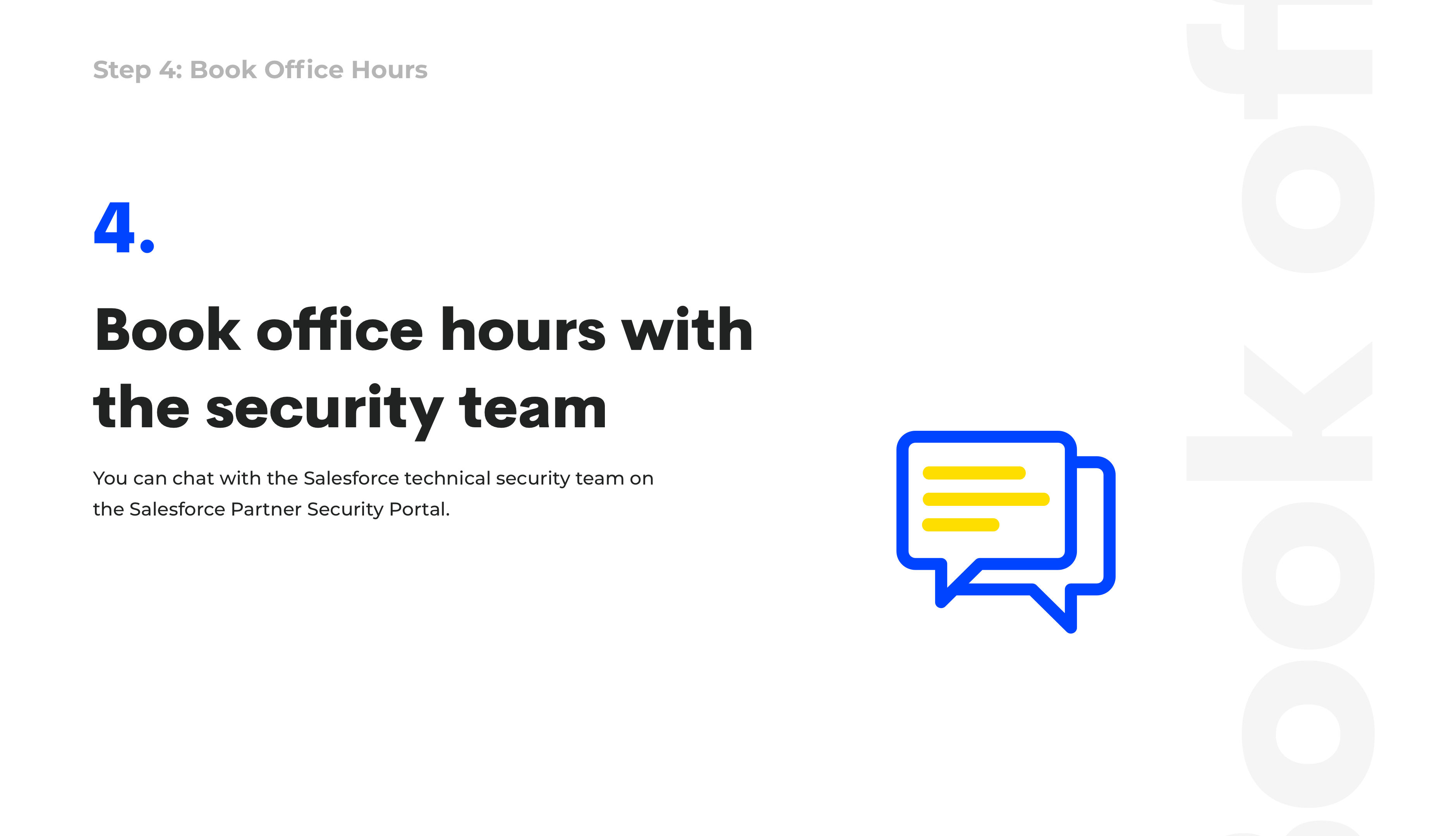 talk to Salesforce team about security review