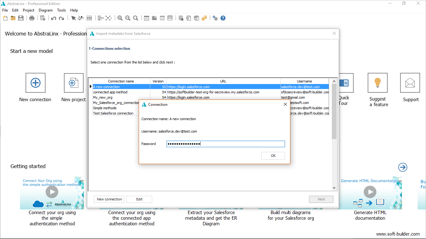 On AbstraLinx, enter the password for the account you wish to connect with this connection. 