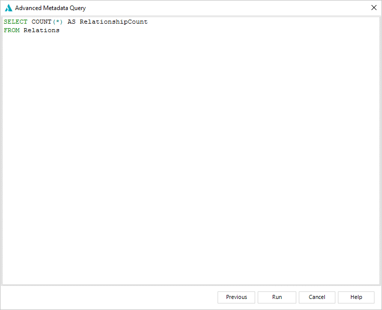 Advanced metadata query expert mode